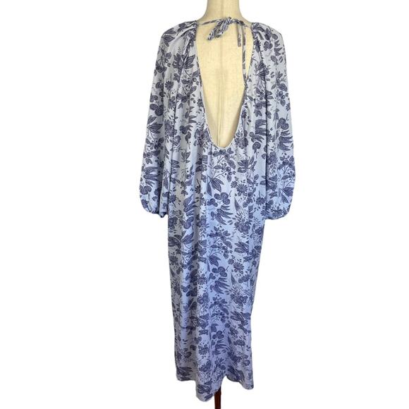 Hill House The Simone Maxi Dress Lilac Tonal Floral Crepe Medium NWT - Picture 8 of 11